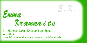 emma kramarits business card